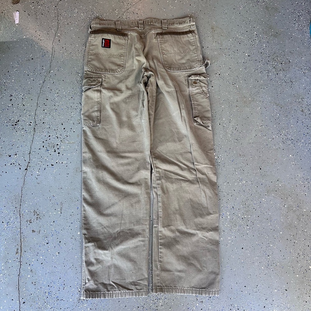 VTG Wrangler Riggs Khaki Cargo Pants 36x34 - Picture 8 of 8